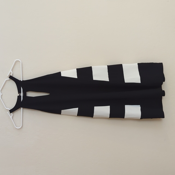 NWT Parker Black White Colorblock High Neck Dress - Size L - Picture 1 of 13